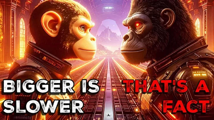 Pip Stoneback and Rook Stoneback face off in the castle hall before the Eternal Ember Cup, two brothers and rivals standing eye to eye on a glowing race track, the smaller, quicker chimp on the left and the massive, red-eyed gorilla on the right.